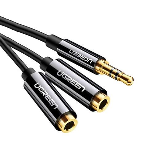 UGreen 20816 Gold Plated, 3.5mm audio cable for connecting 4pin to 2x 3pin for Headphone