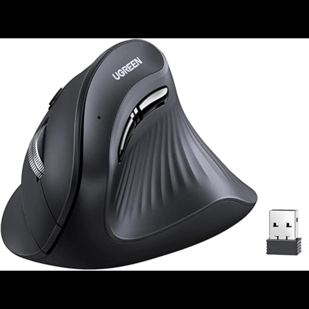 UGreen Vertical Mouse Wireless (Bluetooth 5.0+2.4G) 4000 DPI Max Ergonomic Mouse with 5 Buttons (25444)