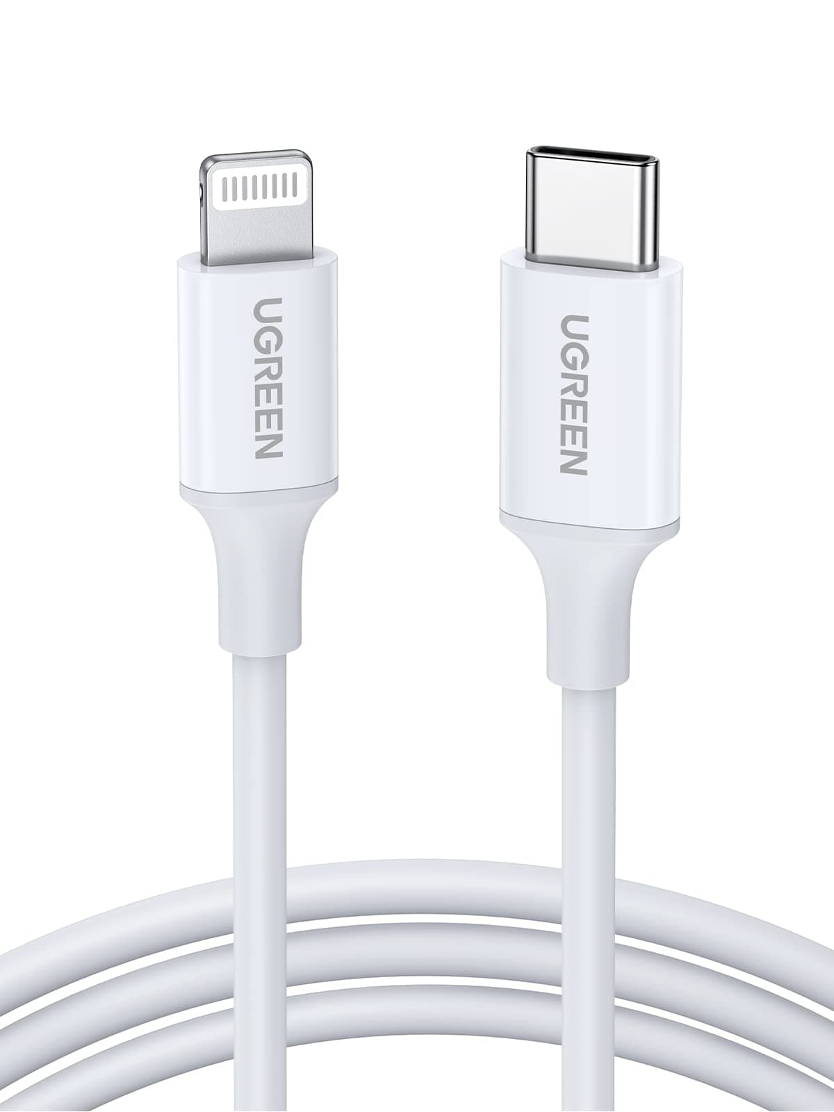 UGreen Lightning To Type-C 2.0 Male Cable White 1M (10493)
