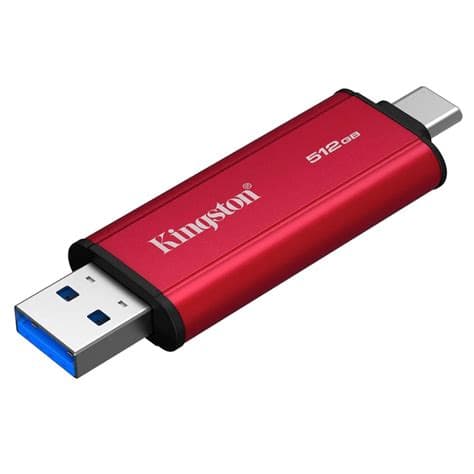 Kingston SPSD/512GB Dual Portable SSD with USB-A & USB-C connectors