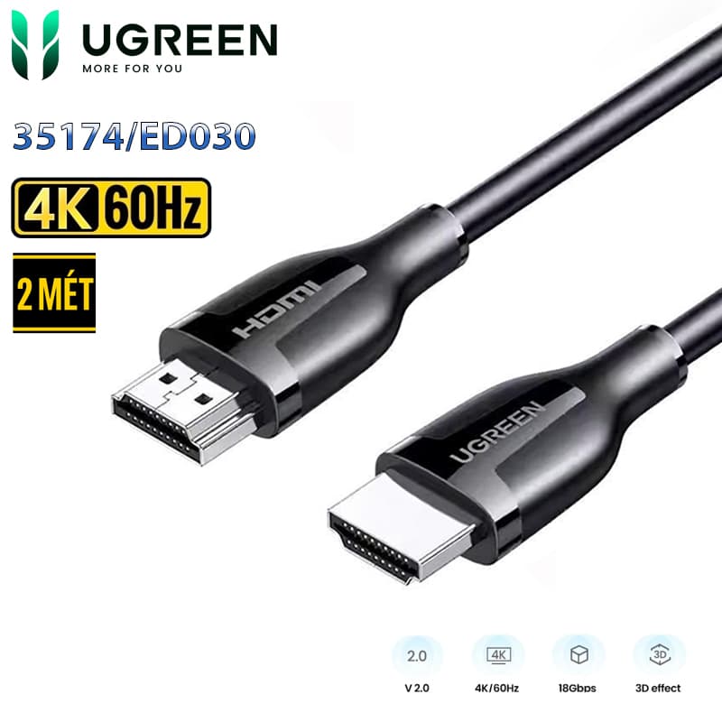 UGreen 4K 60Hz HDMI 2.0 Cable 2m (35174)