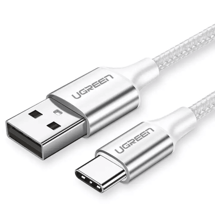 UGreen USB 2.0 Type A - USB-C Nickel Plating Aluminium Braided Cable 2m (60133)