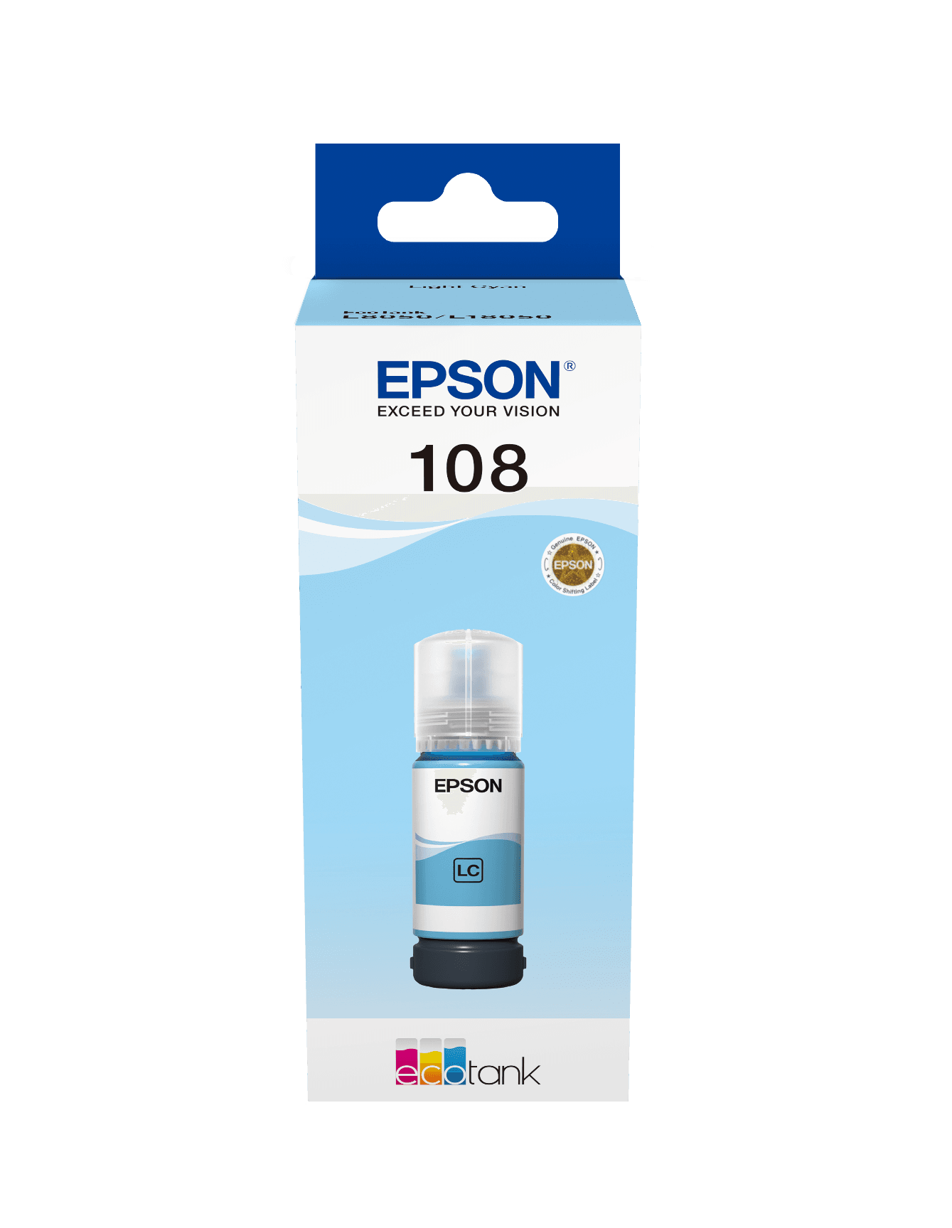 Epson 108 EcoTank Light Cyan Ink Bottle (L8050, L18050)
