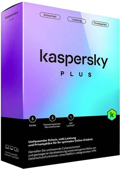 Kaspersky Plus Kaspersky Plus. 5-Device 1 year Base Retail Pack