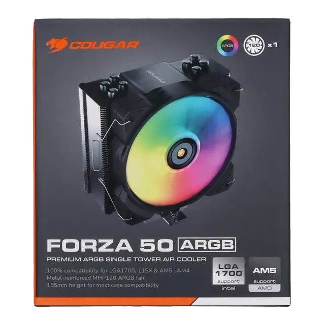 Cougar Forza 50 ARGB LGA 20xx, 1700, 1366, 1200, 115xs, AM5/4/3+