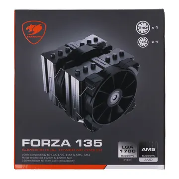 Cougar Forza 135LGA 20xx, 1700, 1366, 1200, 115xs, AM5/4, AM3+s.,Dual Fan