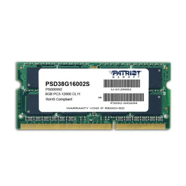 Patriot 8Gb (PSD38G16002S) DDR3 8Gb 1600 MT/s 204pin