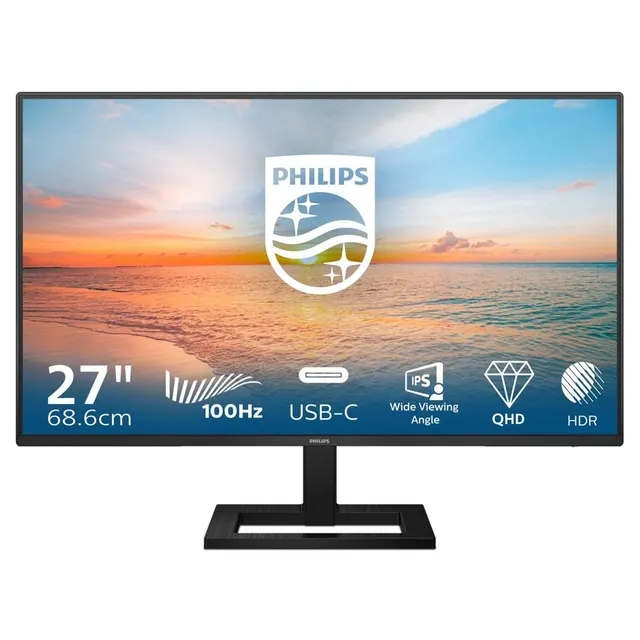Philips 27E1N1600AE/00 WLED IPS monitor, 27" 4ms WQHD USB-C monitor with PD 65Wt