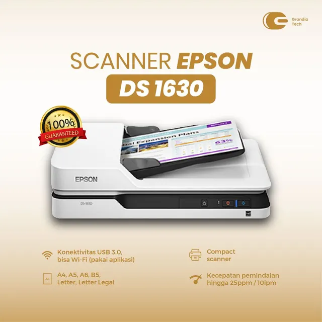 Epson WorkForce DS-1630 A4 LED technology document ADF Scanner