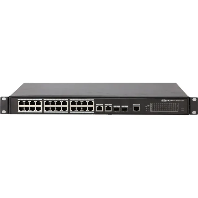 Dahua DH-PFS4226-24ET-240 24 port 10/100/1000 PoE switch + 2 port SFP Layer 2 network management PoE switch