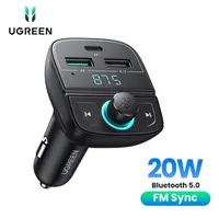 UGREEN Bluetooth Car Charger (80910) 12V to 2xUSB-A, 1xUSB-C Car Charger + FM + SD + USB Bluetooth Player