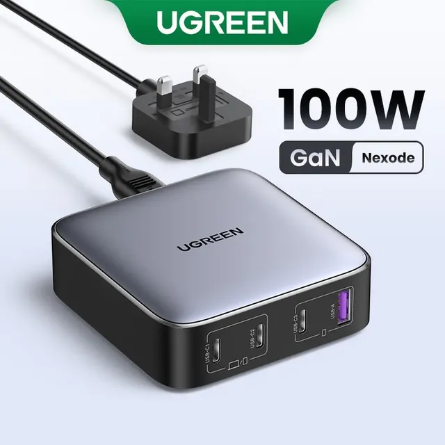 UGREEN Gan Desktop 100W Charger EU (90928) 220V to 3 USB-C and one USB-A 5V 100Wt Charger