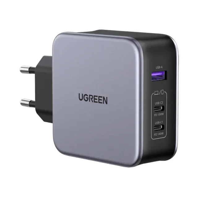 UGREEN Nexode Pro 140W Charger EU (90549) 220V to two USB-C and one USB-A 5V 140Wt PD 3.1 Charger