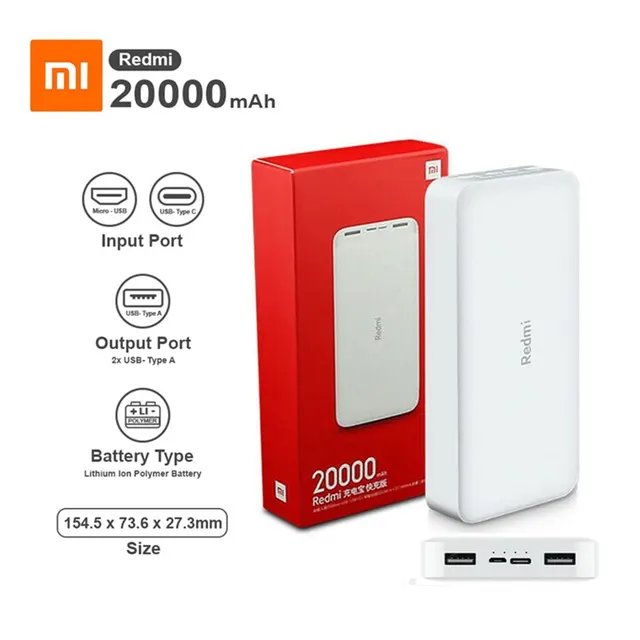 XiaoMi Redmi Power Bank(PB200LZM) Power bank 18Wt, 20000mAh