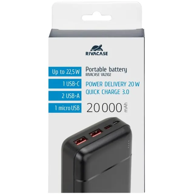 RIVACASE VA2102 Power bank 20000mAh 22.5Whfor Notebooks and more