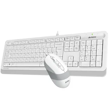 A4Tech Fstyler F1010 Slim White USB Cord Kb + Mouse