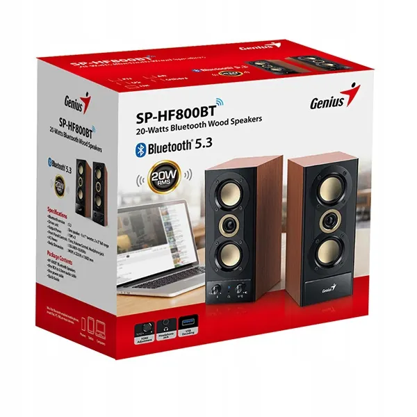 Genius SP-HF800BT WoodBluetooth Speaker
