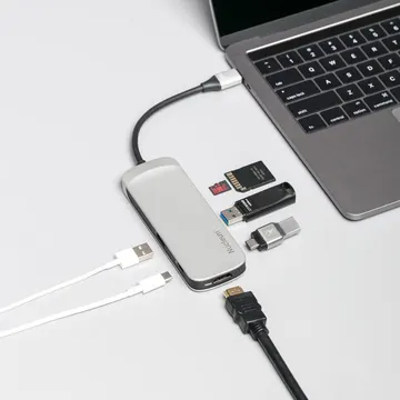 Kingston Nucleum (C-HUBC1-SR-EN) USB 3.0 Type-C 7 in one Multiport HUB