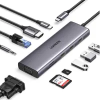 UGREEN USB-C Multiport Hub with LAN (15601) USB 3.0 Type-C to HDMI & VGA Adapter and Multiport Hub with PD + LAN