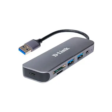 D-Link DUB-1325/A2A USB 3.0 Type-A HUB + Card Reader with AC Power Adapter
