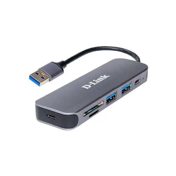 D-Link DUB-1325/A2A USB 3.0 Type-A HUB + Card Reader with AC Power Adapter
