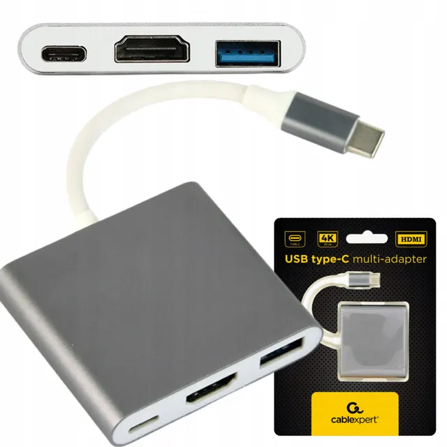 Gembird A-CM-HDMIF-02-SGUSB Type C to HDMI Adapter with HUB