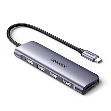 Apple Converter for MacBook UGreen USB-C Multiport HUB MacBook (80856) 6 in two USB 3.2 Type-C Multiport HUB with PD for MacBook + Card reader