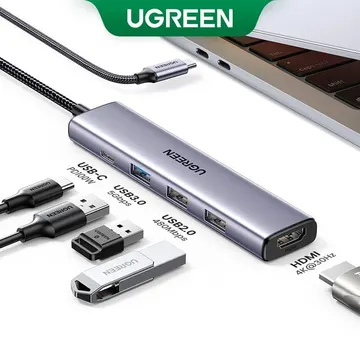 UGREEN 15495 USB 3.0 Type-C t HDMI Adapter and Multiport USB HUB with PD