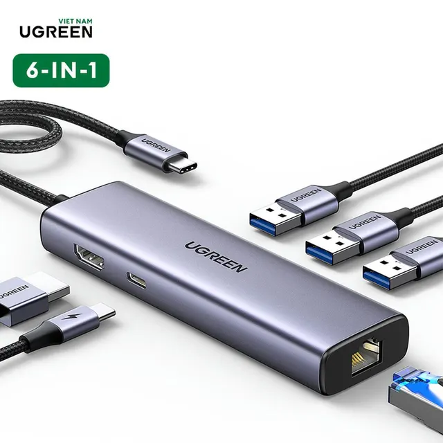 UGREEN USB-C Multiport HUB (15598) USB 3.0 Type-C to HDMI Adapter and Multiport HUB with PD + Card reader