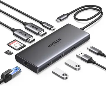 UGREEN Revodok Pro 210 (15534) 10 in one Universal Docking Station USB Type-C Adapter and Multiport HUB with PD + LAN + Card reader