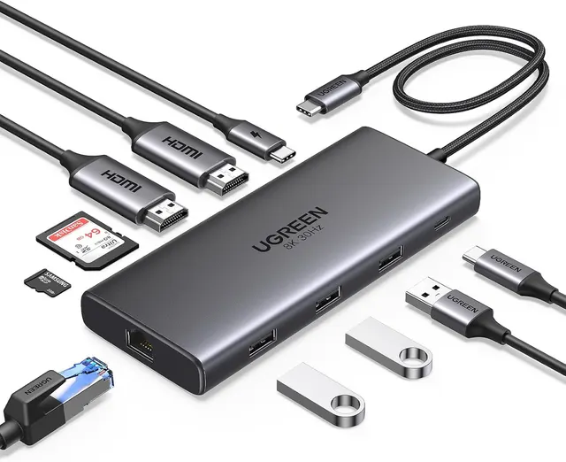 UGREEN Revodok Pro 210 (15534) 10 in one Universal Docking Station USB Type-C Adapter and Multiport HUB with PD + LAN + Card reader