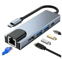 Type-C multiport adapter with LAN USB 3.0 Type-C to HDMI Adapter and Multiport HUB with LAN