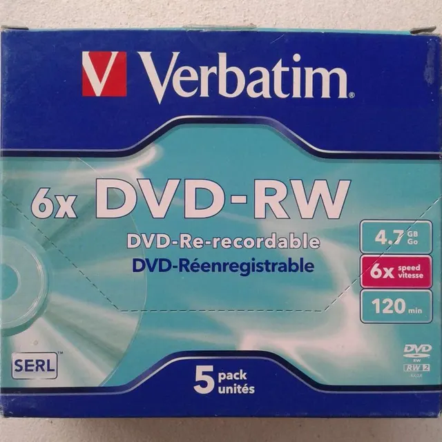 Blank DVD-RW Verbatim with pack 1x/8x 4.7Gb