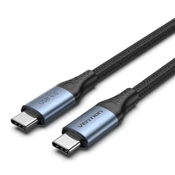 Vention Cotton Braided USB 4.0 C Male to C Male 5A Cable 1M Gray  up to 240W (TAVHF)
