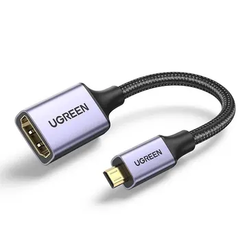 UGREEN Micro HDMI Male to HDMI Female 4K Cable Male to Female Black 0.25m 10553