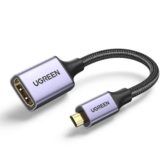 UGREEN Micro HDMI Male to HDMI Female 4K Cable Male to Female Black 0.25m 10553