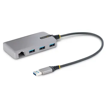 USB-A HUB to 3x USB-A + RJ45 HUB 10/100 LAN + USB 2.0 HUB adapter whute