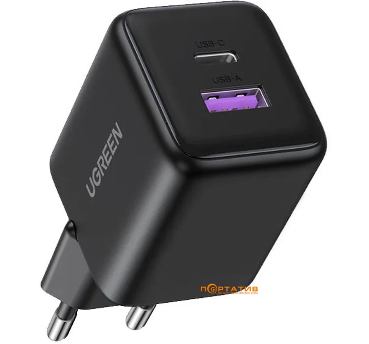 UGREEN 30W 2-Port GaN Fast Charger Black (65014)
