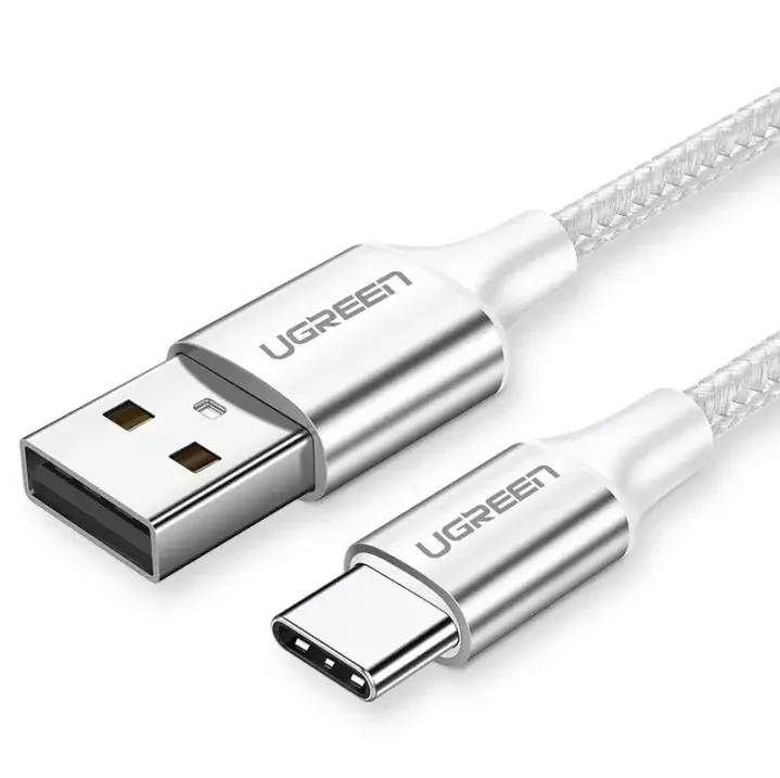 UGreen USB 2.0 Type A - USB-C Nickel Plating Aluminium Braided Cable 2m (60133)
