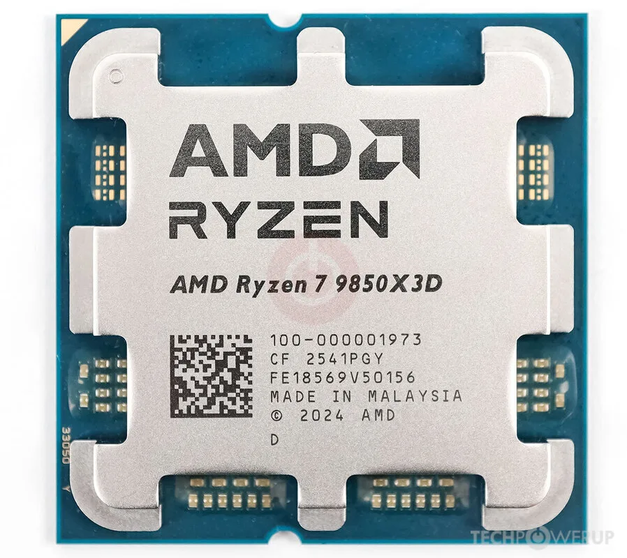 AMD Ryzen 7 9850X3D AM5s 8Cores 16Threads 96Mb L3 Cache CPU