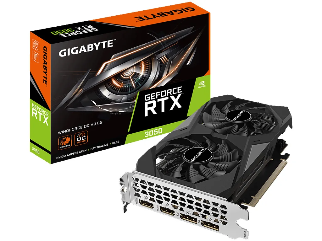 Gigabyte RTX3050 WINDFORCE OC V2 6Gb GDDR6 (GV-N3050WF2OCV2-6GD)