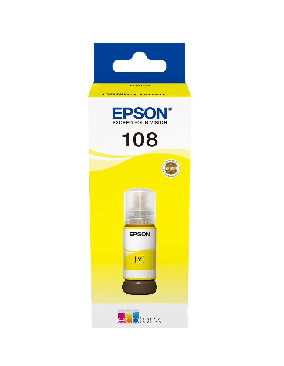 Epson 108 EcoTank Yellow Ink Bottle (L8050, L18050)