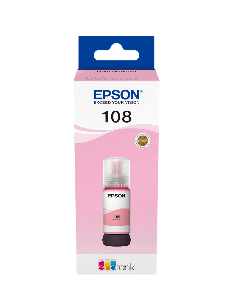 Epson 108 EcoTank Light Magenta ink bottle (L8050, L18050)
