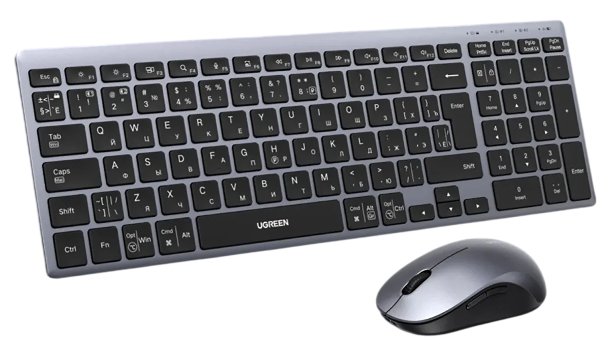 UGREEN MK552 Bluetooth & 2.4GHz Wireless Keyboard & Mouse Combo Rechargeable (85513RU)