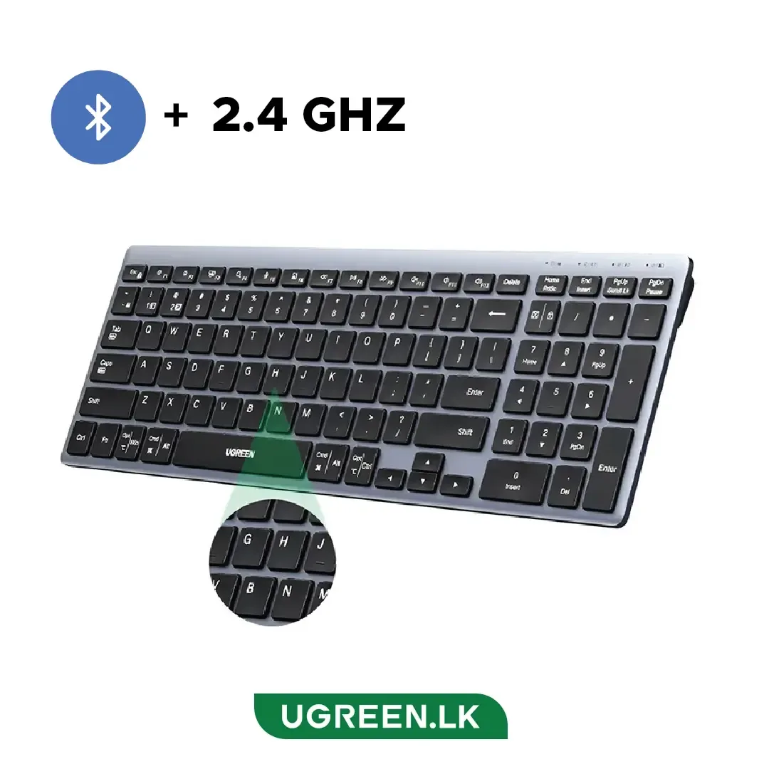 UGreen K552 Multi Mode Rechargeable Wireless & Bluetooth Keyboard (75163)