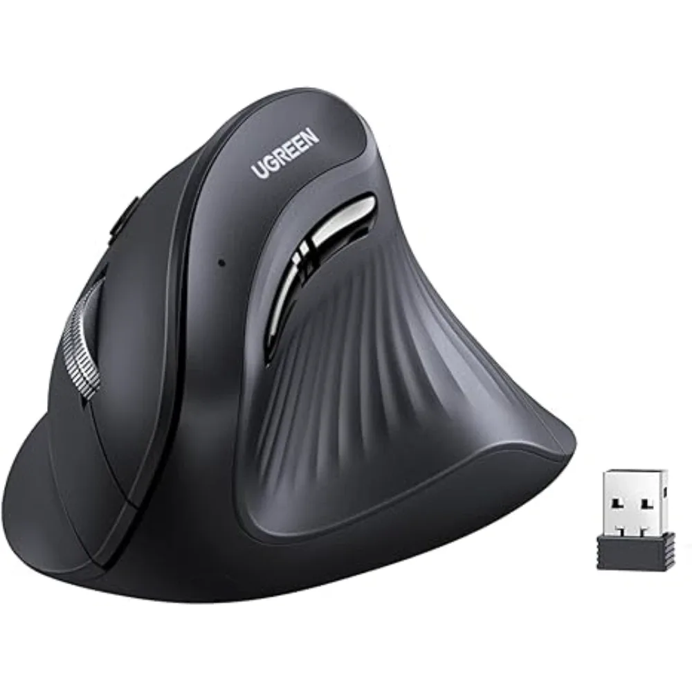 UGreen Vertical Mouse Wireless (Bluetooth 5.0+2.4G) 4000 DPI Max Ergonomic Mouse with 5 Buttons (25444)